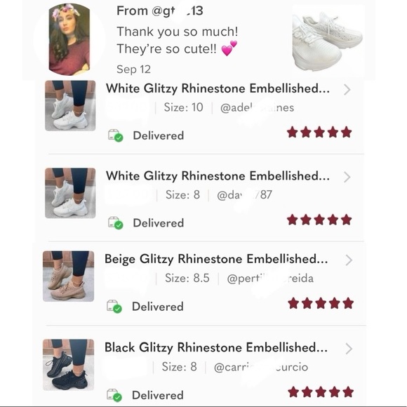 White Glitzy Rhinestone Embellished FlyKnit - Picture 9 of 10